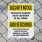 Signmission Security Badges Must Worn Bilingual OSHA Security Notice Sign, Plastic, 7in W x 10in L, 2PK OS-2PACK-SN-P-710-L-11644 - alternate 4